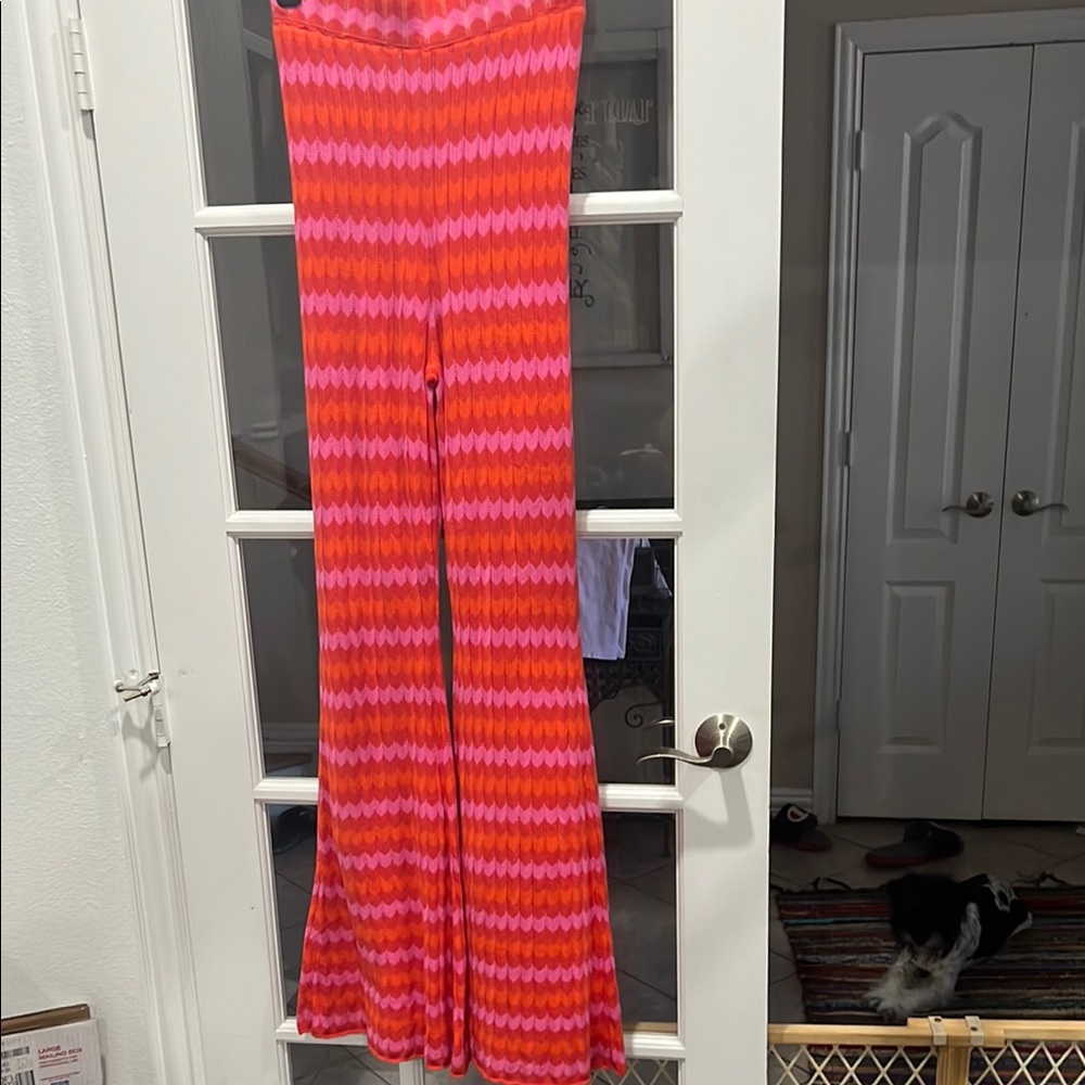 Show Me Your MuMu Pink and Orange Zigzag Jumpsuit - Picture 4 of 9